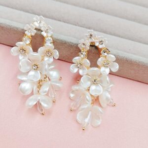 Zircon 18 K gold plated earrings